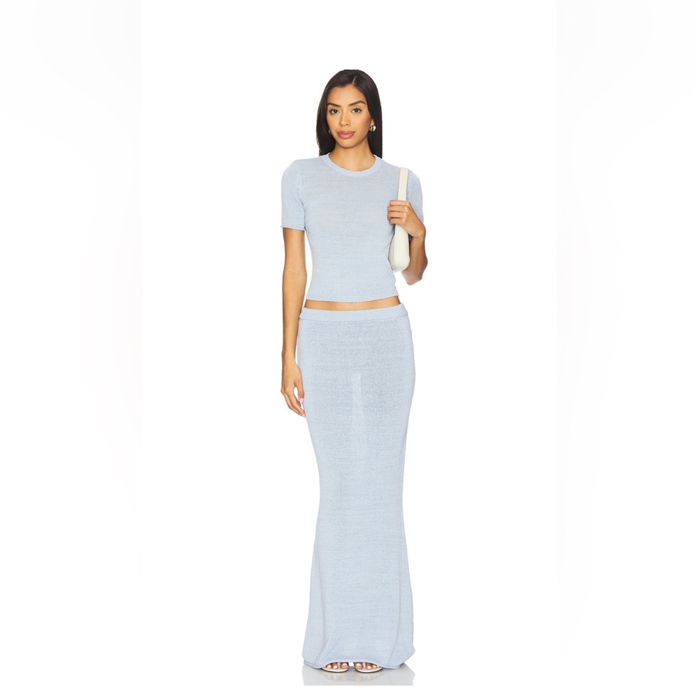 SER.O.YA Clare Baby Tee & Kora Maxi Skirt Set Ice Blue XS